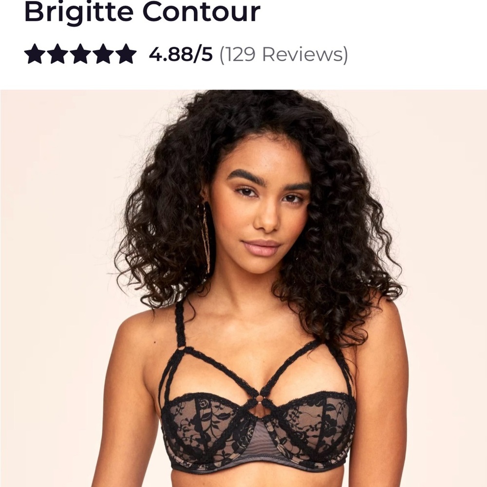 Adore Me Black Lace Floral Bra